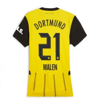 Köpa Billiga Dam Borussia Dortmund Hemmatröja 2024/25 Donyell Malen 21 Kortärmad