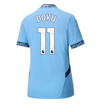 Köpa Billiga Dam Manchester City Hemmatröja 2024/25 Jeremy Doku 11 Kortärmad