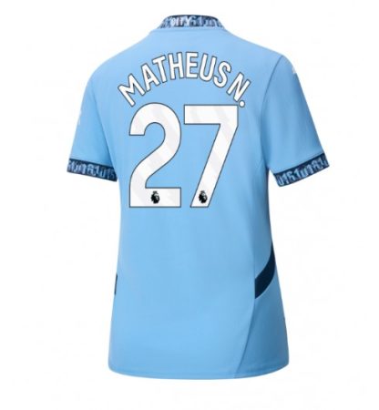 Köpa Billiga Dam Manchester City Hemmatröja 2024/25 Matheus Nunes 27 Kortärmad