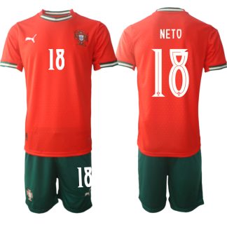 Köpa Fotbollströjor För Herr Portugal Hemmatröja 2025/26 Pedro Neto 18 Kortärmad (+ Korta byxor)