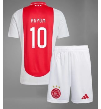 Köpa Billiga Barn AFC Ajax Hemmatröja 2024/25 Chuba Akpom 10 Kortärmad (+ Korta byxor)