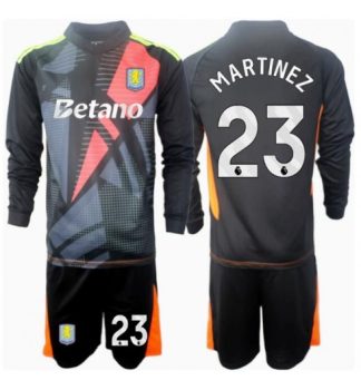 Köpa Billiga Barn Aston Villa Målvakt Bortatröja 2024/25 Emiliano Martinez 23 Långärmad (+ Korta byxor)