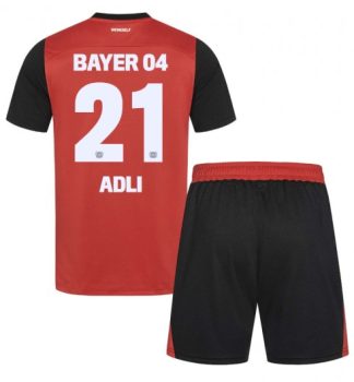 Köpa Billiga Barn Bayer 04 Leverkusen Hemmatröja 2024/25 Amine Adli 21 Kortärmad (+ Korta byxor)