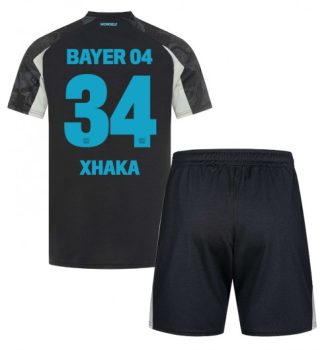 Köpa Billiga Barn Bayer 04 Leverkusen Tredjetröja 2024/25 Granit Xhaka 34 Kortärmad (+ Korta byxor)