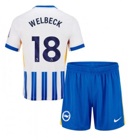 Köpa Billiga Barn Brighton & Hove Albion FC Hemmatröja 2024/25 Danny Welbeck 18 Kortärmad (+ Korta byxor)