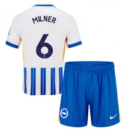 Köpa Billiga Barn Brighton & Hove Albion FC Hemmatröja 2024/25 James Milner 6 Kortärmad (+ Korta byxor)