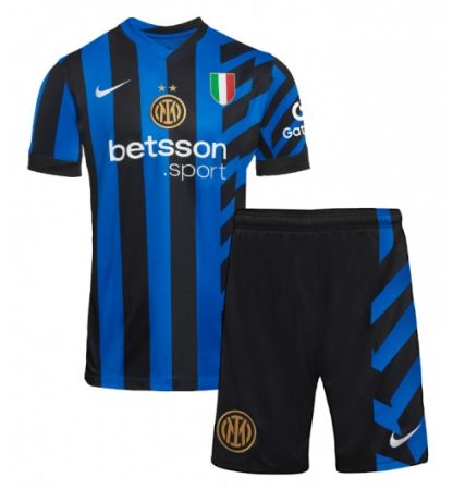 Köpa Billiga Barn Inter Milan Hemmatröja 2024/25 Alessandro Bastoni 95 Kortärmad (+ Korta byxor)-1