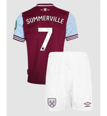 Köpa Billiga Barn West Ham United Hemmatröja 2024/25 Crysencio Summerville 7 Kortärmad (+ Korta byxor)