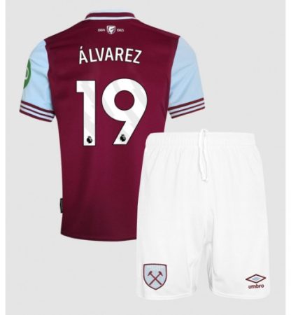 Köpa Billiga Barn West Ham United Hemmatröja 2024/25 Edson Alvarez 19 Kortärmad (+ Korta byxor)