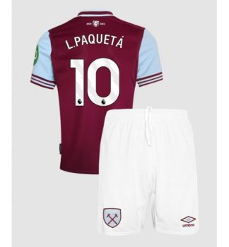 Köpa Billiga Barn West Ham United Hemmatröja 2024/25 Lucas Paquetá 10 Kortärmad (+ Korta byxor)