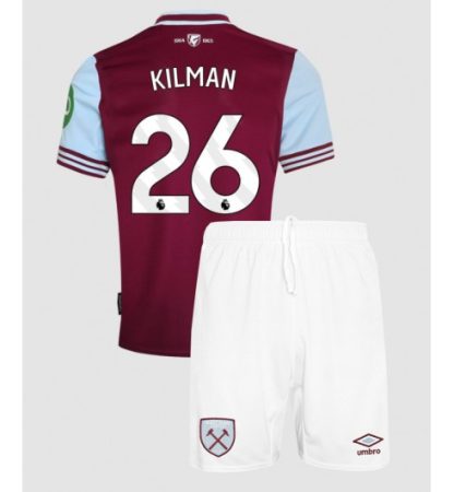 Köpa Billiga Barn West Ham United Hemmatröja 2024/25 Max Kilman 26 Kortärmad (+ Korta byxor)