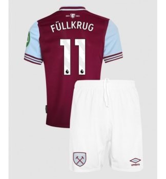 Köpa Billiga Barn West Ham United Hemmatröja 2024/25 Niclas Fullkrug 11 Kortärmad (+ Korta byxor)