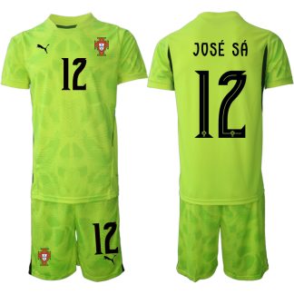 Köpa Fotbollströjor För Herr Portugal Fluorescerande Grön 2025/26 José Sá 12 Målvakt Kortärmad (+ Korta byxor)